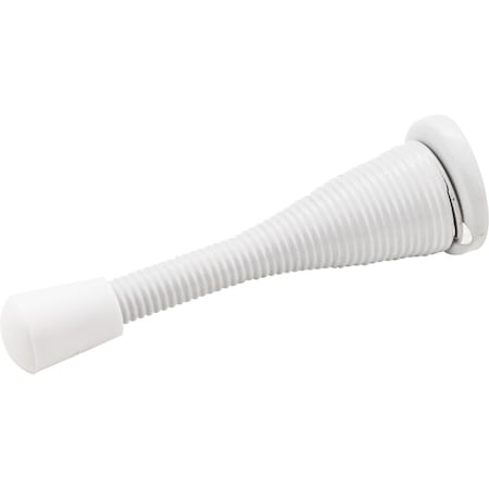3 Spring Door Stop With Rubber Tip - White